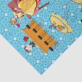 Papier Mousseline Papier de tissus Retro Femme Chien Dinning (Détail)