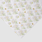 Papier Mousseline Papier de tissus Roses blanches (Détail)