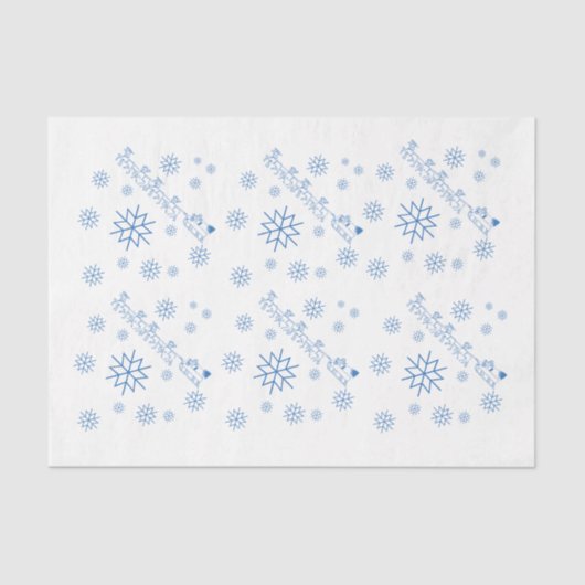 Papier Mousseline Papier de tissus - Santa Claus, Sleigh, Snowflakes (Recto)