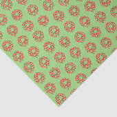Papier Mousseline Papier de tissus - Serre rouge de Noël sur vert (Détail)