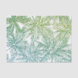 Papier Mousseline Papier de tissus Tropical Green/Aqua Parties scint
