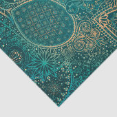 Papier Mousseline Papier de tissus turquoise ethnique (Détail)