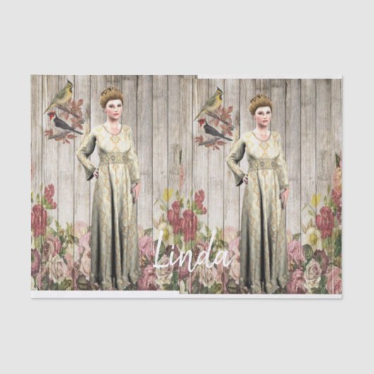 Papier Mousseline Papier de tissus victorien (Recto)