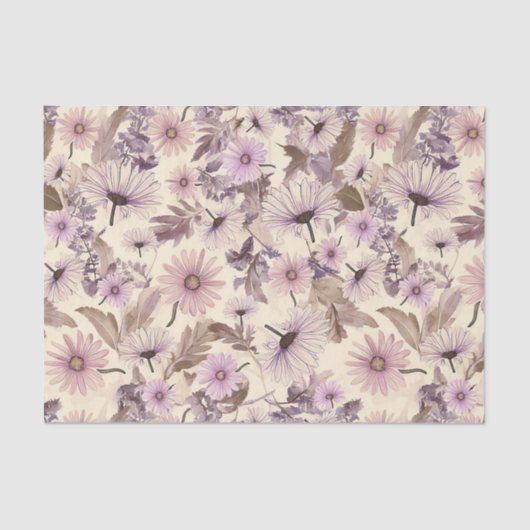 Papier Mousseline Papier de tissus vintage Floral (Recto)