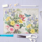 Papier Mousseline Papier de tissus vintage floral (Artisanat)