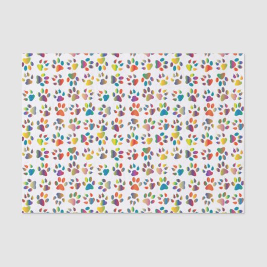 Papier Mousseline Papier de tissus Whimsical Chien and Cat Paws (Recto)