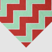 Papier Mousseline Papier de tissus Zigzag vert rouge et menthe (Détail)