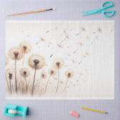 Papier Mousseline Papier décolpage Fleurs de Dandelion Botanique (Artisanat)