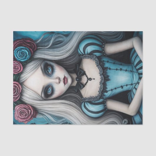 Papier Mousseline Papier Découpage Alice foncé (Recto)