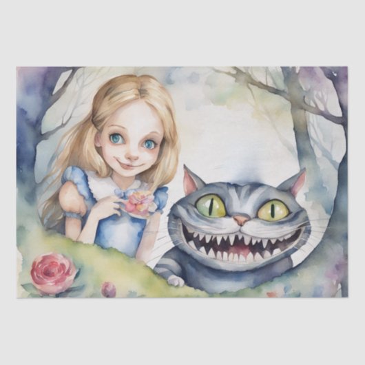 Papier Mousseline Papier découpage couleur aquarelle Wonderland (Recto)