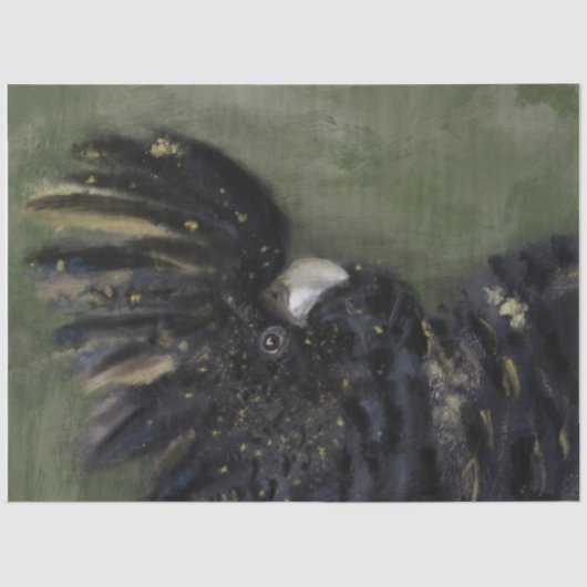 Papier Mousseline Papier découpage de Cockatoo noir australien  (Recto)