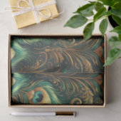 Papier Mousseline Papier Découpage vert et or Peacock Feathers (Cadeau)