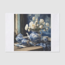 Papier Delft bleu decoupage tissue