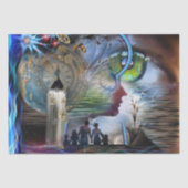 Papier Mousseline Papier d'emballage graphique visionnaire illustré (Recto)