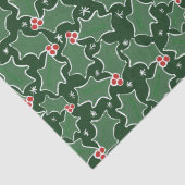 Papier Mousseline Papier d'emballage Green Holly Christmas (Détail)