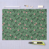 Papier Mousseline Papier d'emballage Green Holly Christmas (Artisanat)