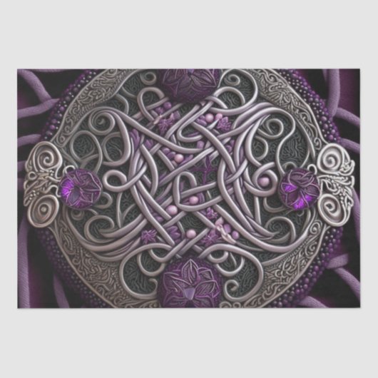 Papier Mousseline Papier d'enveloppement Celtic Rose violet (Recto)