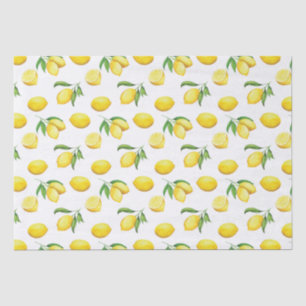 Papier Mousseline Papier d'enveloppement de citron d'aquarelle