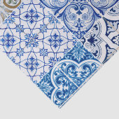 Papier Mousseline Papier en tissu à carreaux bleus (Détail)