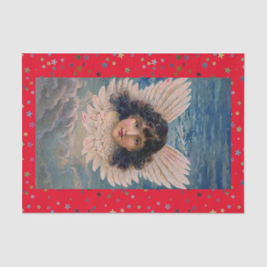 PAPIER MOUSSELINE PAPIER EN TISSU ANGE ET ÉTOILES (Recto)