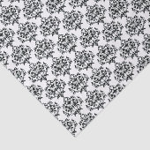 Papier Mousseline Papier en tissu Damas noir et blanc (Détail)