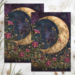 PAPIER MOUSSELINE PAPIER EN TISSU DE DÉCOUPAGE DE JARDIN DE LUNE CRÉ