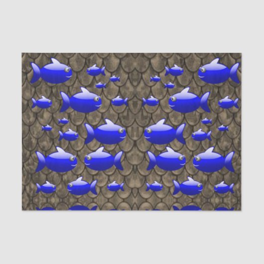 Papier Mousseline Papier en tissu décoratif Poisson (Recto)