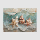 PAPIER MOUSSELINE PAPIER EN TISSU DÉCOUPABLE DE LA MER ET DES COQUIL (Recto)