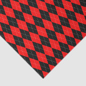 Papier Mousseline Papier en tissu Motif noir et rouge (Détail)