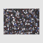 Papier Mousseline Papier en tissu Terrazzo noir (Recto)