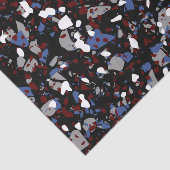 Papier Mousseline Papier en tissu Terrazzo noir (Détail)