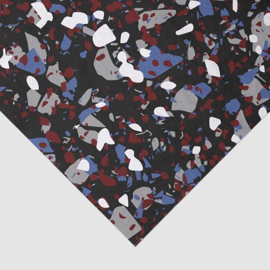 Papier Mousseline Papier en tissu Terrazzo noir (Détail)