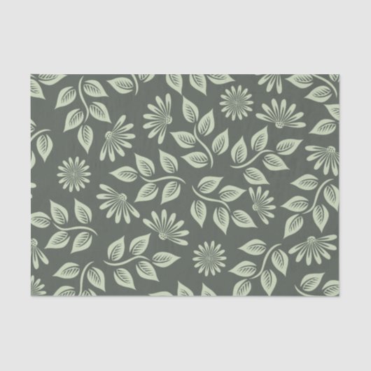 Papier Mousseline papier feuille vert (Recto)