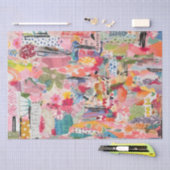 Papier Mousseline Papier floral Collage de support mixte Papier de t (Artisanat)