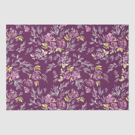 Papier Mousseline Papier Motif à aquarelle violet (Recto)