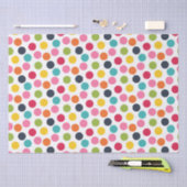 Papier Mousseline Papier motif à pois colorés (Artisanat)