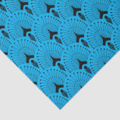 Papier Mousseline Papier motif art déco noir et bleu (Détail)