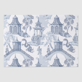 Papier Mousseline Papier Motif chinois bleu et blanc
