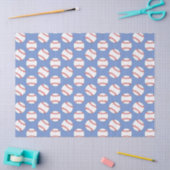 Papier Mousseline Papier motif de base-ball bleu (Artisanat)