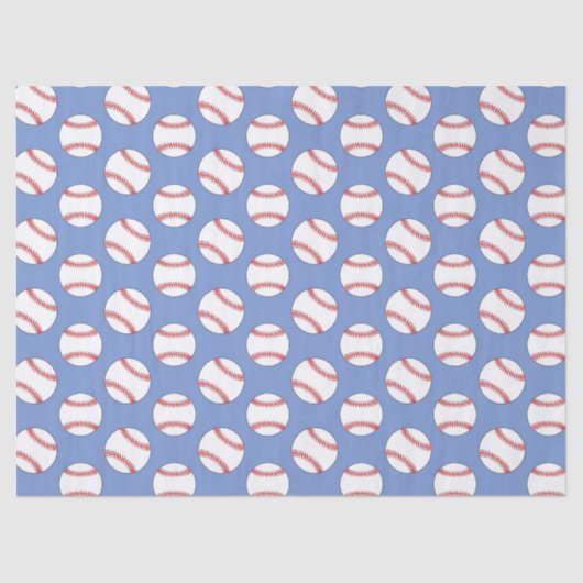 Papier Mousseline Papier motif de base-ball bleu (Recto)