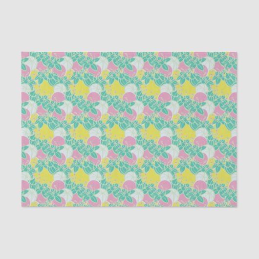Papier Mousseline papier motif moderne feuille, bourgeon et fleur (Recto)