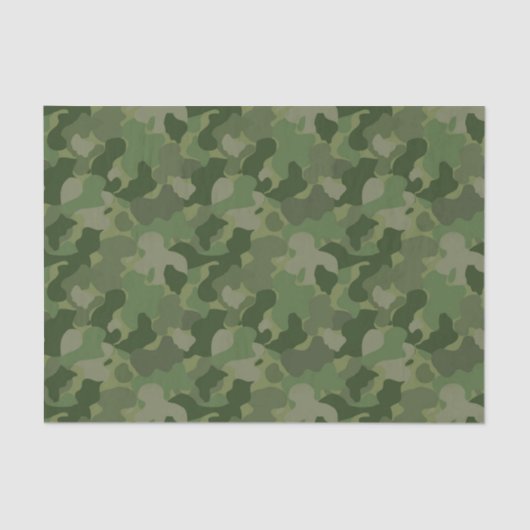 Papier Mousseline papier motif pour bébé garçon vert camo (Recto)