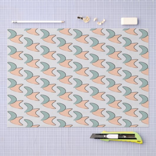 Papier Mousseline Papier Motif Retro Atomic Crescents (Artisanat)