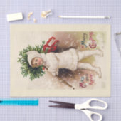 PAPIER MOUSSELINE PAPIER MOUSSELINE: ILLUSTRATION DE NOËL VINTAGE (Artisanat)