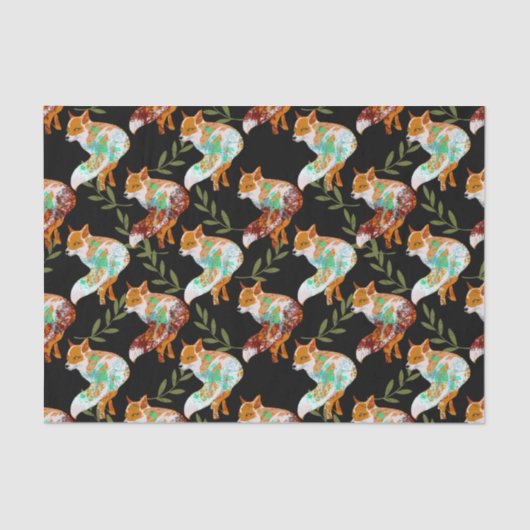 Papier Mousseline Papier papier Motif Fox (Recto)