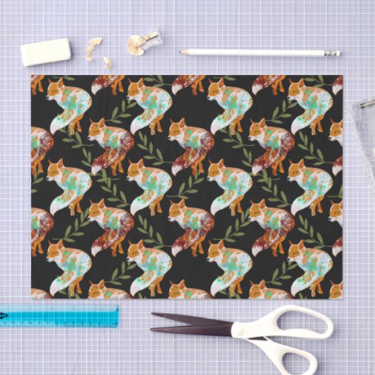 Papier Mousseline Papier papier Motif Fox (Artisanat)