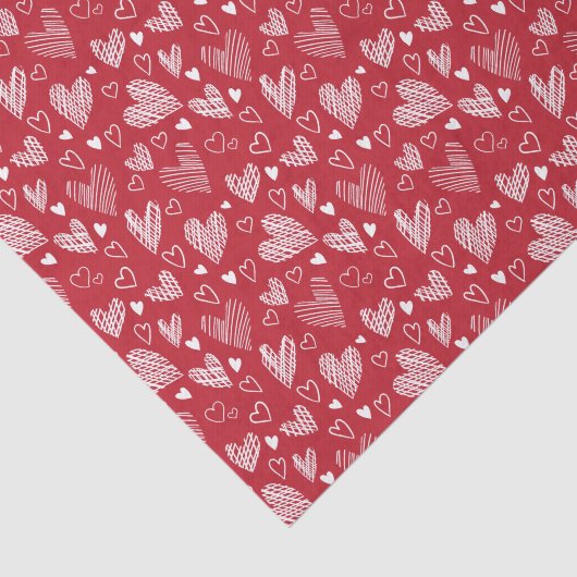 Papier Mousseline Papier papier Motif Red Hearts (Détail)