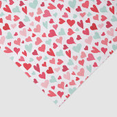 Papier Mousseline Papier papier Motif rose et menthe vert Hearts (Détail)
