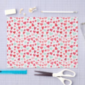 Papier Mousseline Papier papier Motif rose et menthe vert Hearts (Artisanat)