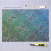 Papier Mousseline Papier papier papier à motif bleu vert "Merci" (Artisanat)